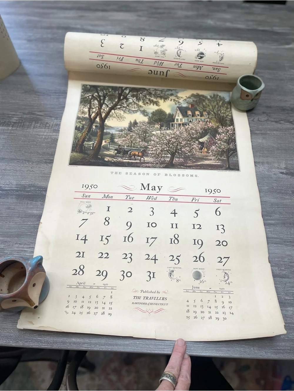 1950s Authentic Hartford, CT Illustrated Wall Calendar